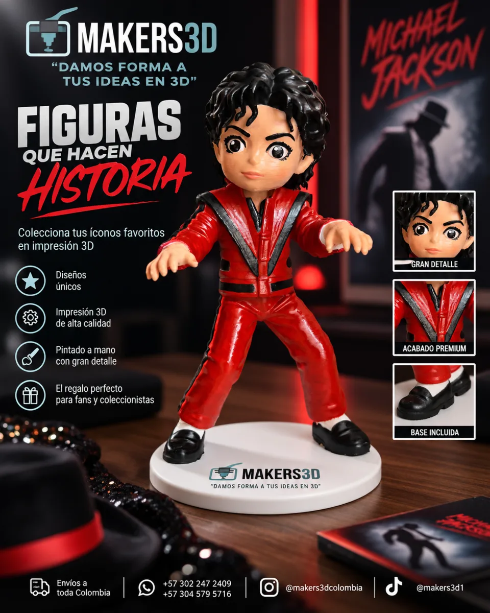 Figura personalizada de un ícono musical, modelada, impresa en 3D y pintada a mano por Makers 3D